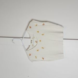 Free People floral embroidered crop top medium